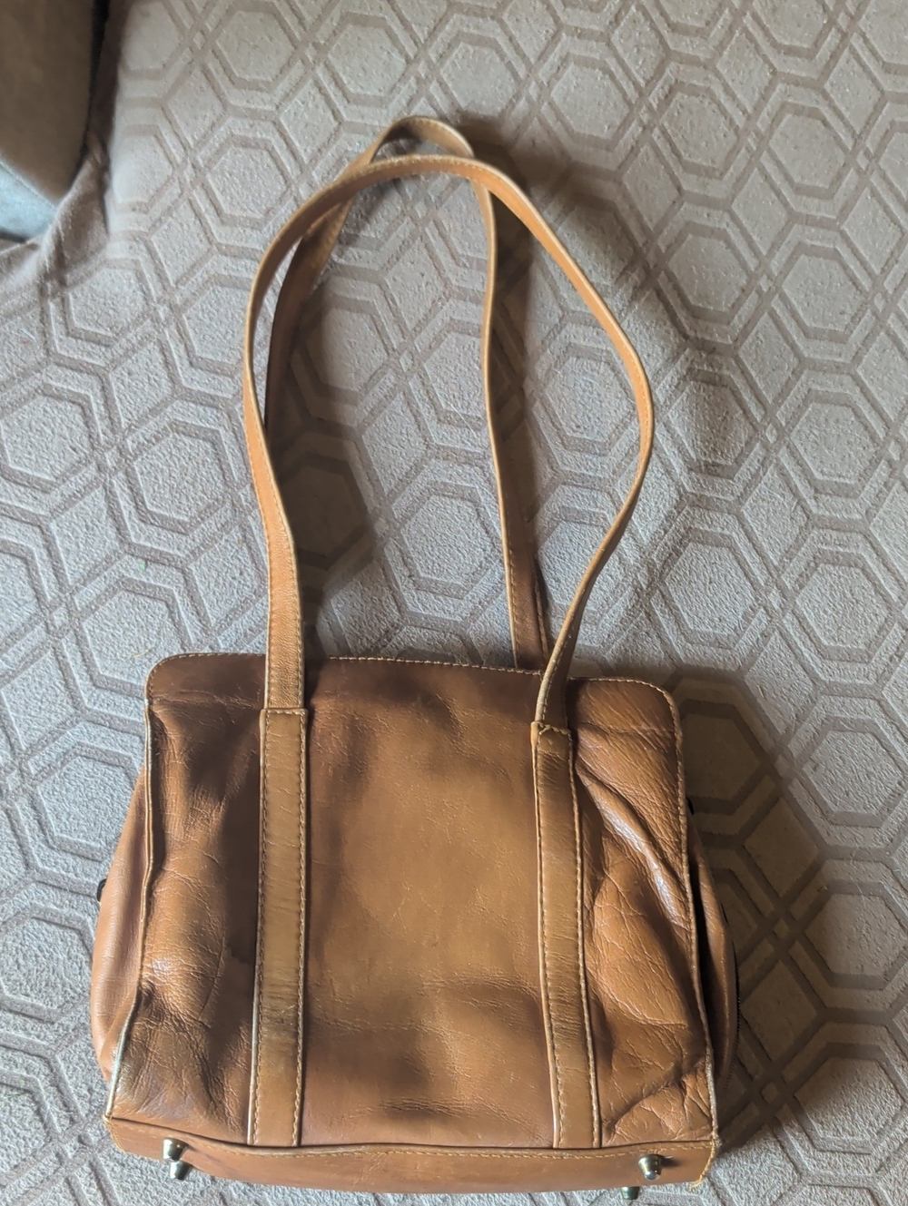 Vintage Boulder Ridge Brown Leather Shoulder Bag